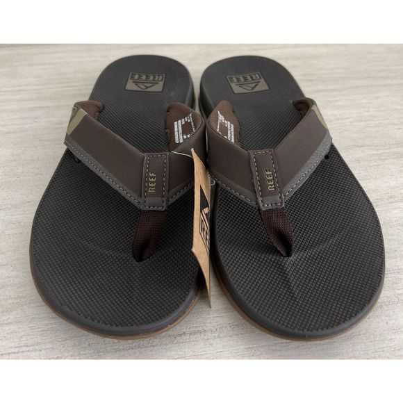 Reef Unisex Men's Sz 7 Women's Sz 8.5 Dk Brown Fanning Low Back Slip On Sandals - Picture 9 of 9